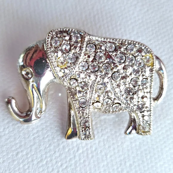 Rhinestone Covered Elephant Pin - Picture 6 of 8